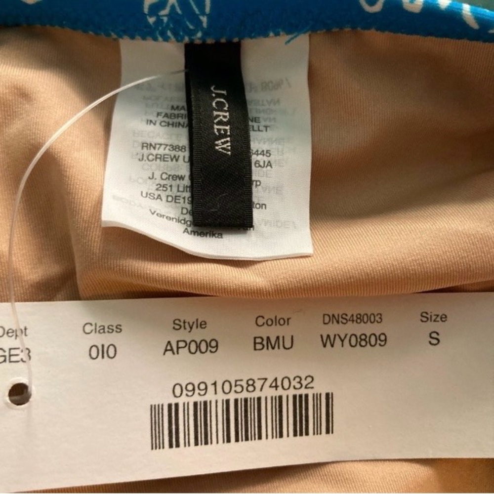 NWT J. Crew Cerulean Blue Floral Bikini Bottoms with Tropical Print - Picture 3 of 4